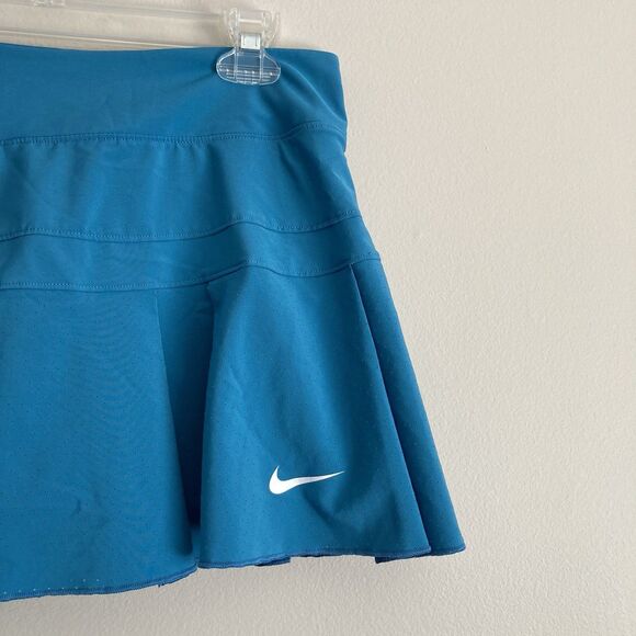 Nike Dri-Fit Pleated Perforated Tennis Court Golf Skort Teal Blue Size Medium - Picture 3 of 8